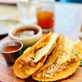 5 Tacos and Beers Berkeley signature dishes Crispy TacosFlautas de PapaChurros